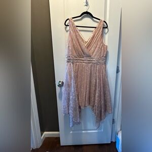 NWT Size 16 Venus Elegant Pink Sleeveless Handkerchief  Dress